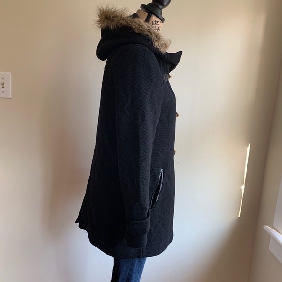 Cole Haan Signature black hooded duffel coat 2 - Picture 10 of 12